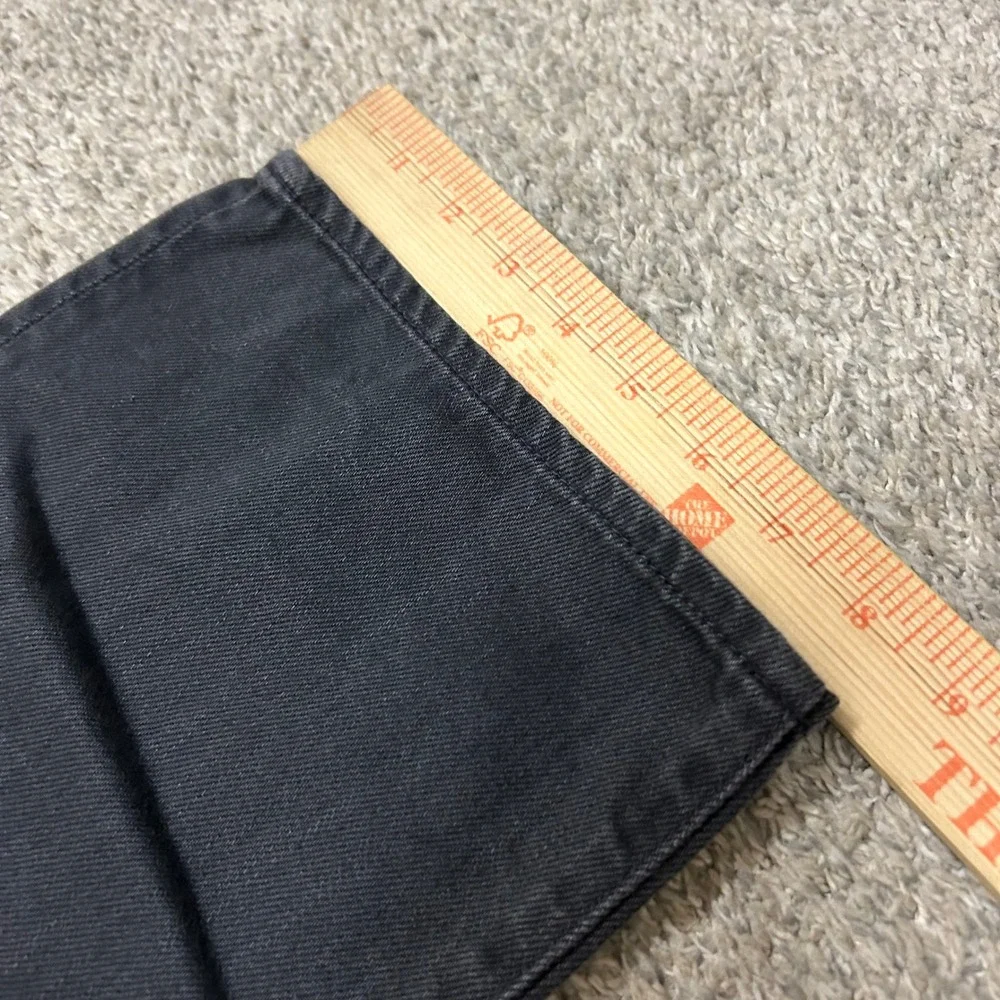 7 For All Mankind Jeans Carsen 36x33 Charcoal Black Straight Leg Cotton Denim
